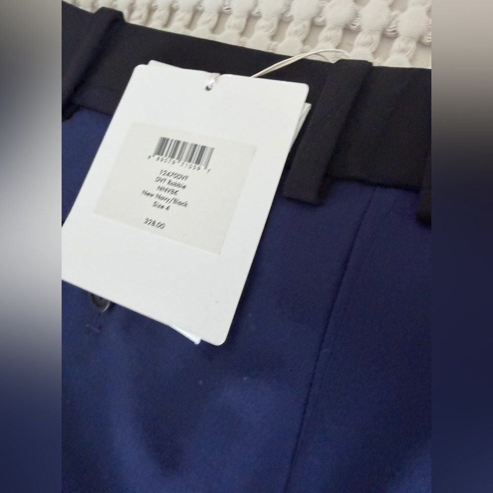 Diane von Furstenberg  Bobbie Navy Blue and Black  mid High-Waist Pants